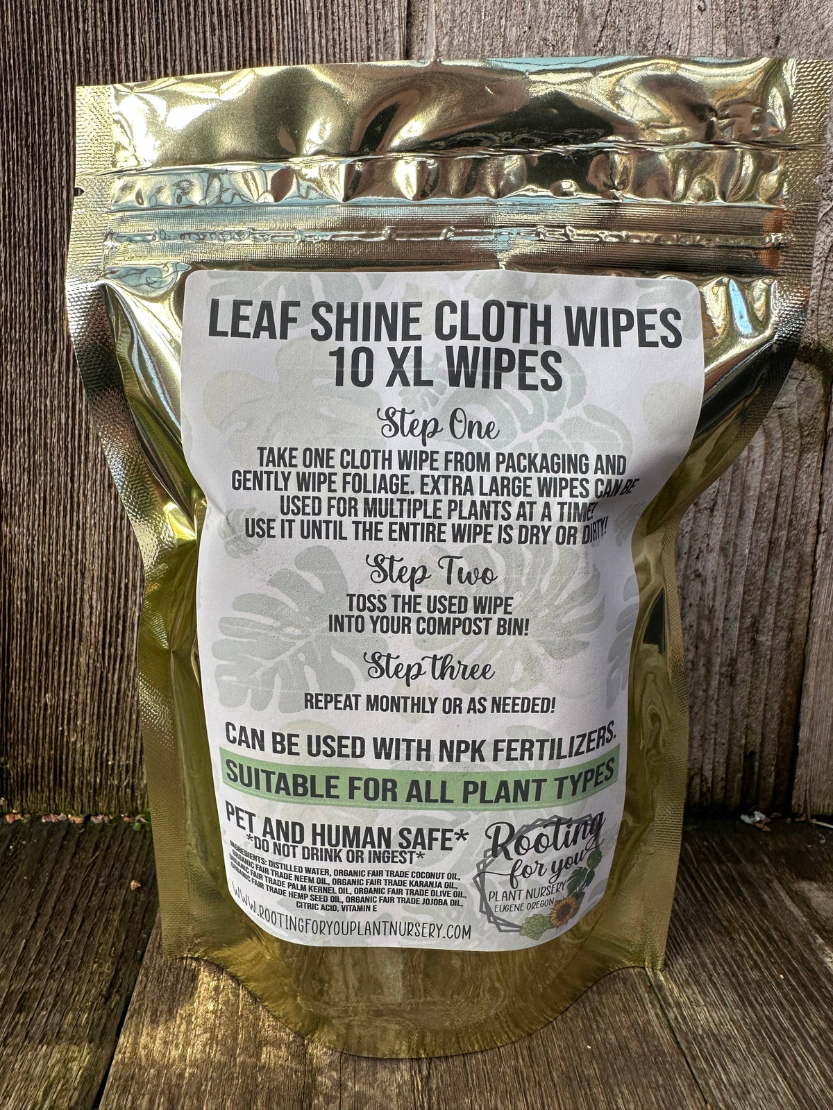 Leaf Shine Cloth Wipes Natural & Organic